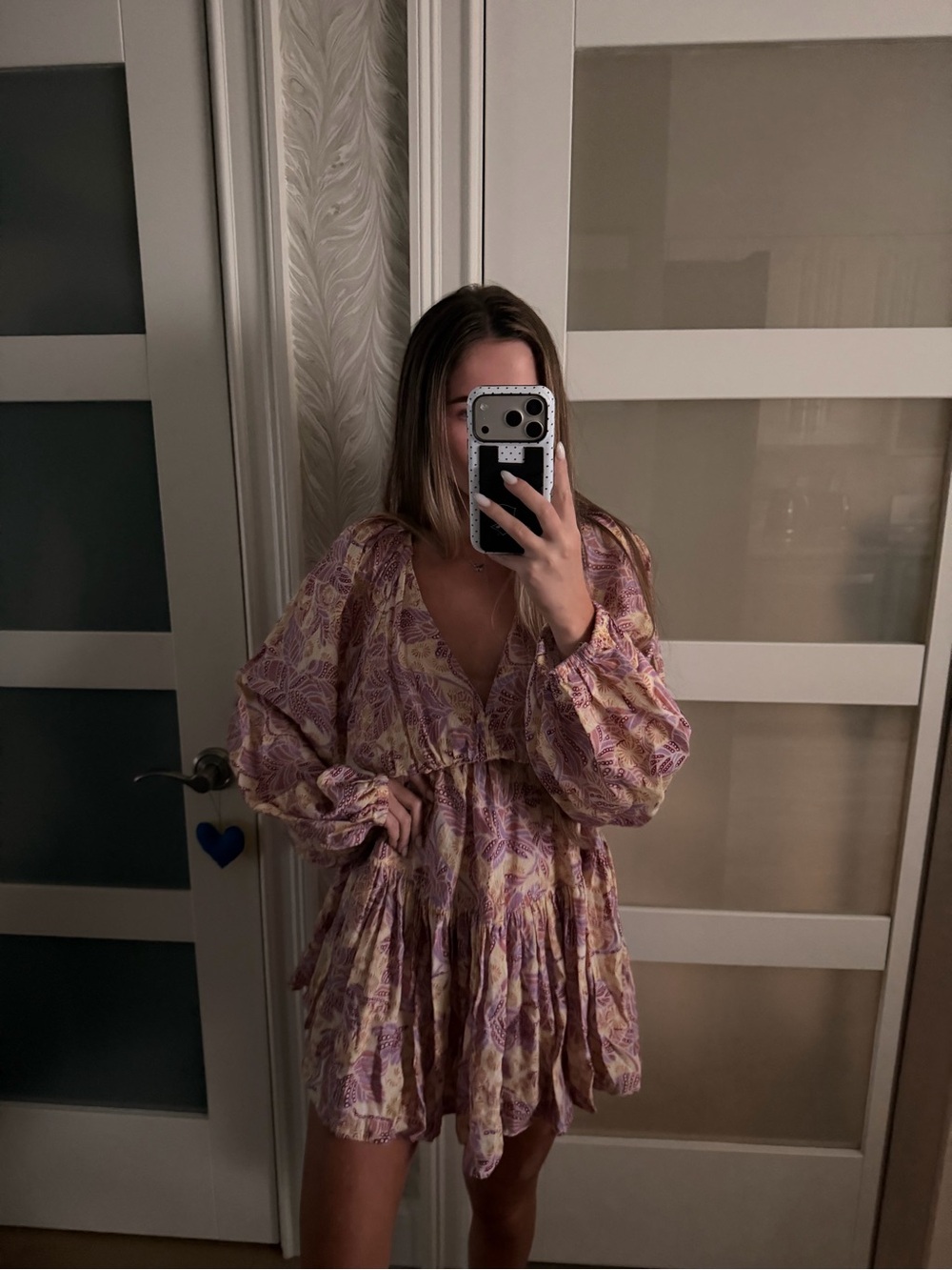 A.L.C. Pastel Floral Print Blouse in Lavender and Yellow